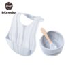 Let'S Make 1set Silicone Baby Feeding Set Waterproof Spoon Non-Slip Feedings Silicone Bowl Tableware Baby Products Baby Plate