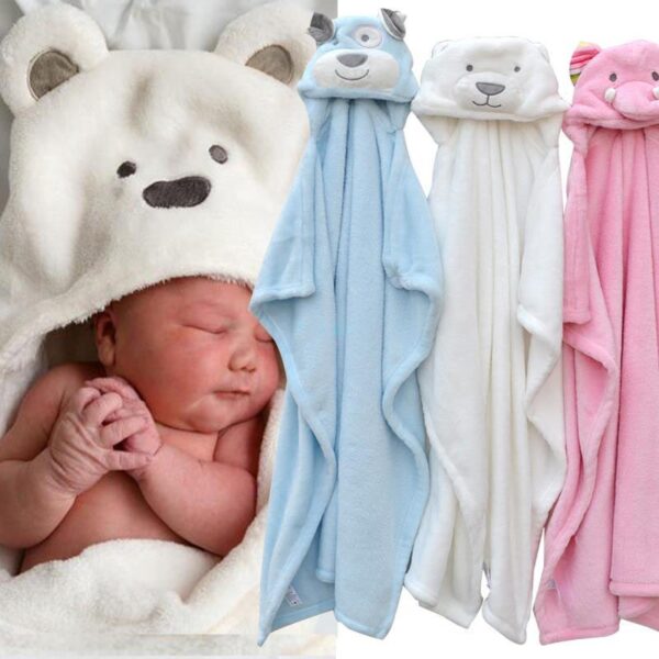 Baby Bathrobe Cute Animal Cartoon Baby Blanket Kids Hooded Bathrobe Toddler Baby Bath Towel Newborn Baby Blanket Children Towel