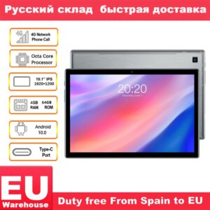 Teclast P20HD 4G Phone Call Tablets Octa Core 10.1 inch IPS 1920×1200 4GB RAM 64GB ROM SC9863A GPS Android 10 tablet PC
