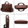 WESTAL men's briefcase bag men's genuine leather laptop bag business tote for document office portable laptop shoulder bag 8523