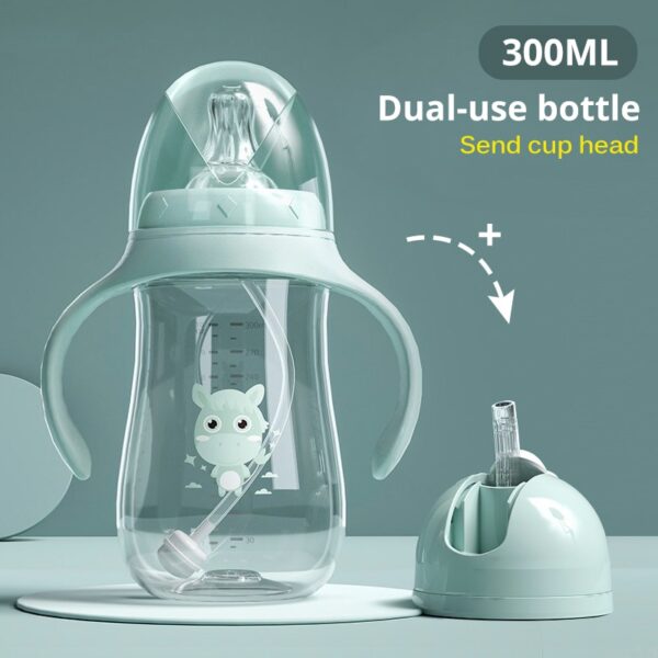 Baby bottles Drinking Cup Feeding Bottle Wide-Caliber Multifunctional Drinking Milk Drinking Water Dual-use Bottle BPA Free