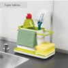 Storage Shelf Sponge Holder Draining Sink Box Kitchen Organizer Draining Rack Dish Storage Rack Stands Tidy Utensils Towel Rack