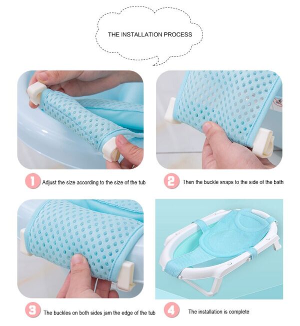 Newborn Infant Adjustable Bath Tub Pillow Seat Mat Cross Shaped Non-slip Baby Bath Net Mat Kids Bathtub Shower Cradle Bed Seat