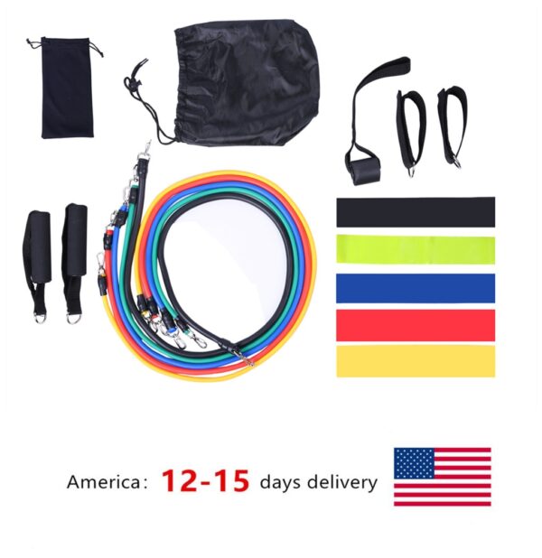 17Pcs/Set Latex Resistance Bands Gym Door Anchor Ankle Straps With Bag Kit Set Yoga Exercise Fitness Band Rubber Loop Tube Bands