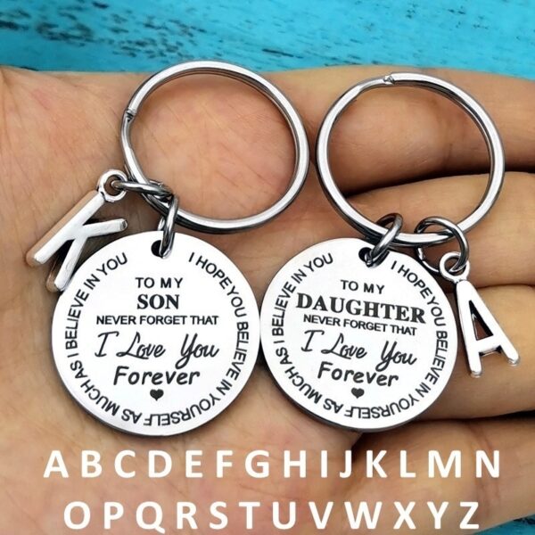 "To My Son/Daughter I Love You Forever"Inspirational Gift Keychain Best Father Mother Idea for Son/Daughter Stocking Stuff Gifts