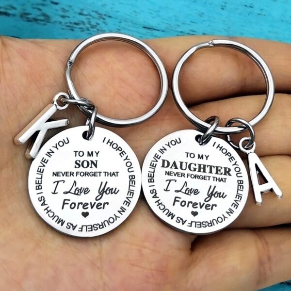 "To My Son/Daughter I Love You Forever"Inspirational Gift Keychain Best Father Mother Idea for Son/Daughter Stocking Stuff Gifts