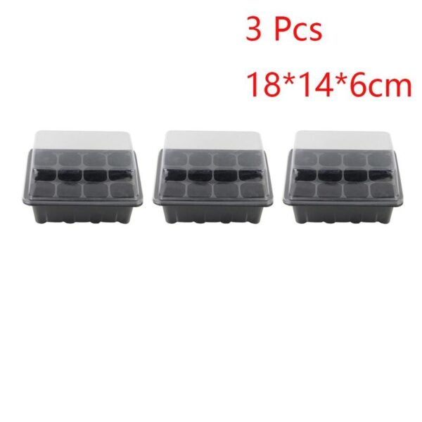 2/3/4/5/6/10 Pack Seedling Tray Seed Starter Tray with Dome and Base 12 Cells For Gardening Bonsai - White/Black/Green