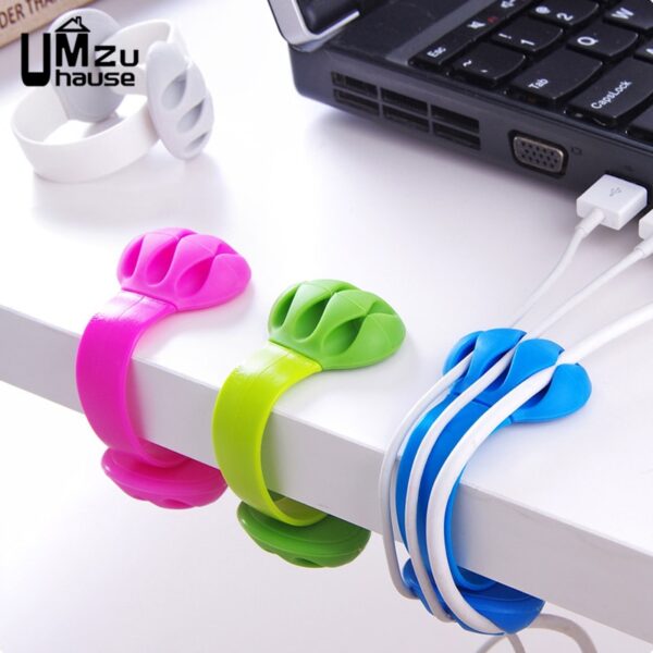 Cute Headphone Cord Wire Holder Rack Winder Desk Organizer Home Office Storage Silicone Stand Table Cable Line Wrap Organization