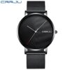 Premium brand CRRJU new minimalist style men's watch, design style high-grade solid color sports lightweight watch