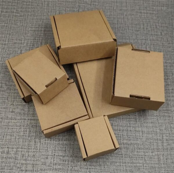 50pcs Large Kraft Paper Box Brown Cardboard Jewelry Packaging Box For Shipping Corrugated Box Thickened Paper Postal Box 17Sizes