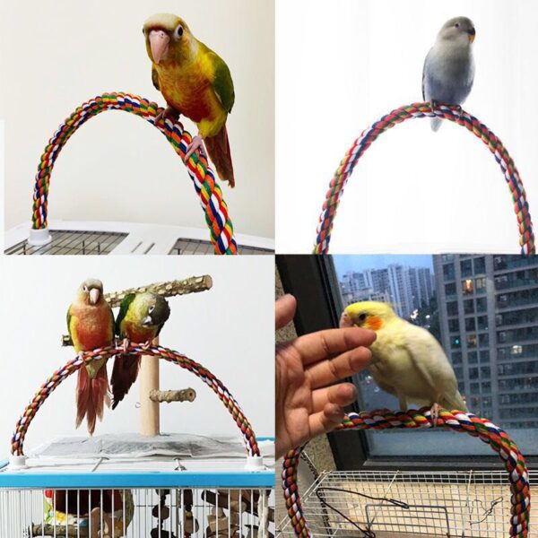 Pet Bird Bite Toys Parrot Color Cotton Rope Toys Elastic Parrot Climbing Toys Sturdy Bird Swing Harness Size S,M,L,XL