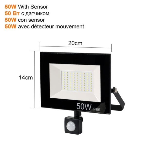 PIR Motion Sensor LED Flood Light 10W 30W 50W Outdoor Floodlight 220V 240V Waterproof Led Spotlight for Garden Wall Street Light