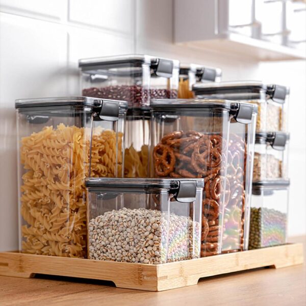700/1300/1800ML Food Storage Container Plastic Kitchen Refrigerator Noodle Box Multigrain Storage Tank Transparent Sealed Cans