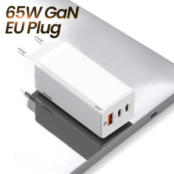 Baseus 65W GaN Charger Quick Charge 4.0 3.0 Type C PD USB Charger with QC 4.0 3.0 Portable Fast Charger ForiP ForXiaomi Laptop