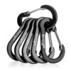 Booms Fishing CC1 6Pcs Aluminum Alloy Carabiner Keychain Outdoor Camping Climbing Snap Clip Lock Buckle Hook Fishing Tool 6Color