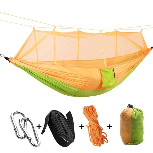 Camping/garden Hammock with Mosquito Net Outdoor Furniture 1-2 Person Portable Hanging Bed Strength Parachute Fabric Sleep Swing