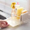 OTHERHOUSE Sponge Holder Soap Drain Storage Rack Kitchen Sink Organizer Rag Dishcloth Brush Holder Iron Shelf Bathroom Organizer