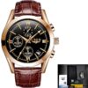2020 New LIGE Fashion Mens Watches Top Brand Luxury Military Quartz Watch Premium Leather Waterproof Sport Chronograph Watch Men