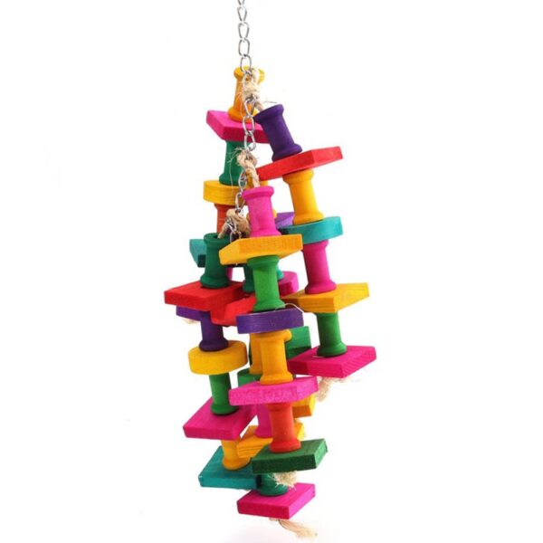 High Quality Colorful Parrot Toys Macaw Cage Chew Bird Toys For Parrots Pet Bird Conure Swing Scratcher 38x10 cm