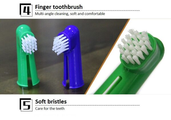Pet Toothbrush Set Hot Puppy Vanilla/Beef Taste Toothbrush Toothpaste Dog Cat Finger Tooth Back Up Brush Care Set