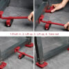 5pcs/set Furniture Moving Transport Set 4 Mover Roller+1 Wheel Bar Furniture Transport Lifter Household Hand Tool Set