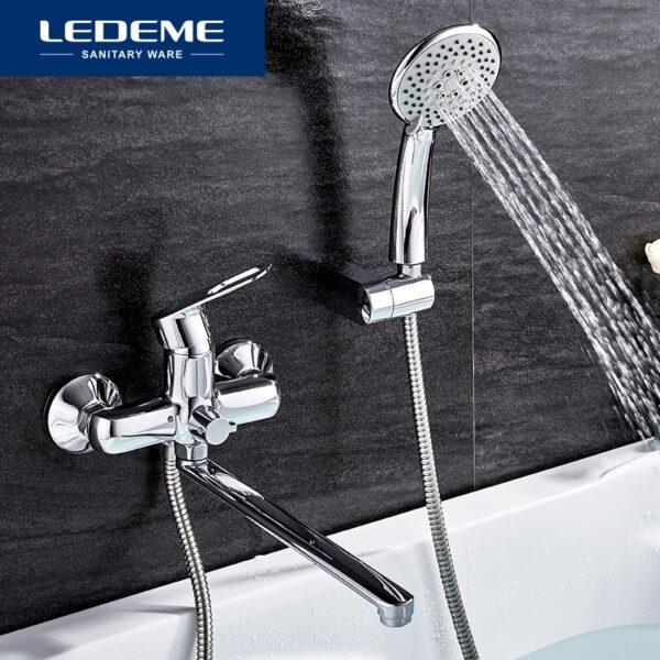 LEDEME 1 SET Bathroom Bathtub Faucets Fixture Sets Faucets Set Bath Shower Tap Bathroom Shower Set Waterfall Shower Head L2249
