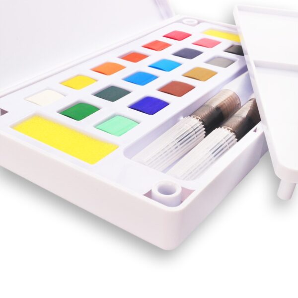 12/18/24/36 Colors Portable Travel Solid Pigment Watercolor Paints Set With Water Color Brush Pen For Painting Art Supplies