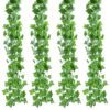 12pcs 2M Artificial Ivy green Leaf Garland Plants Vine Fake Foliage Home Decor Plastic Rattan string Wall Decor Artificial Pant