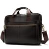 WESTAL briefcase messenger bag men's genuine leather 14'' laptop bag men's briefcases office business tote for document 8572