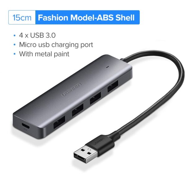 Ugreen USB 3.0 HUB Multi USB Splitter 3 USB3.0 Port with Micro Charge for MacBook Surface Pro 6 PC Computer Accessories USB HUB