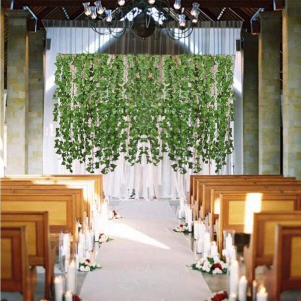 Hot Sale 12 x artificial plants of vine false flowers ivy hanging garland for the wedding party Home Bar Garden Wall decoratio
