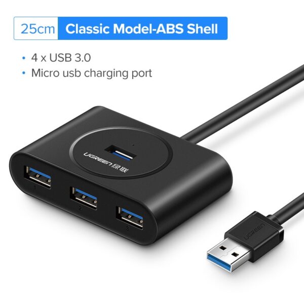 Ugreen USB 3.0 HUB Multi USB Splitter 3 USB3.0 Port with Micro Charge for MacBook Surface Pro 6 PC Computer Accessories USB HUB