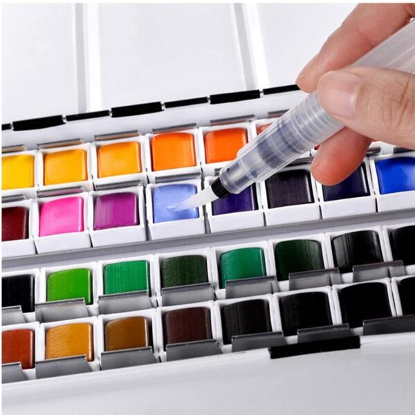 Professional 12/24/36/48 Colors Solid Watercolor Paints Set With Paintbrush Water color Pigment Set Acuarelas Verf Art Supplies