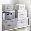 New large Cube Non-Woven Folding Storage Box For Toys Organizers Fabric Storage Bins With Lid Home Bedroom Closet Office Nursery