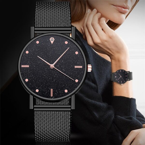 Watch Women Dress Stainless Steel Band Analog Quartz Wristwatch Fashion Luxury Ladies Golden Rose Gold Watch Clock Analog