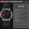 SANDA Top Brand New Men Wristwatch Fashion Wheel Series Dial Leather Strap Waterproof Gift Watch Premium Quartz Movement 1040
