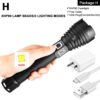 EZK20 Dropshipping XHP90 LED Flashlight Zoom USB Rechargeable Power Display Powerful Torch 18650 26650 Handheld Light
