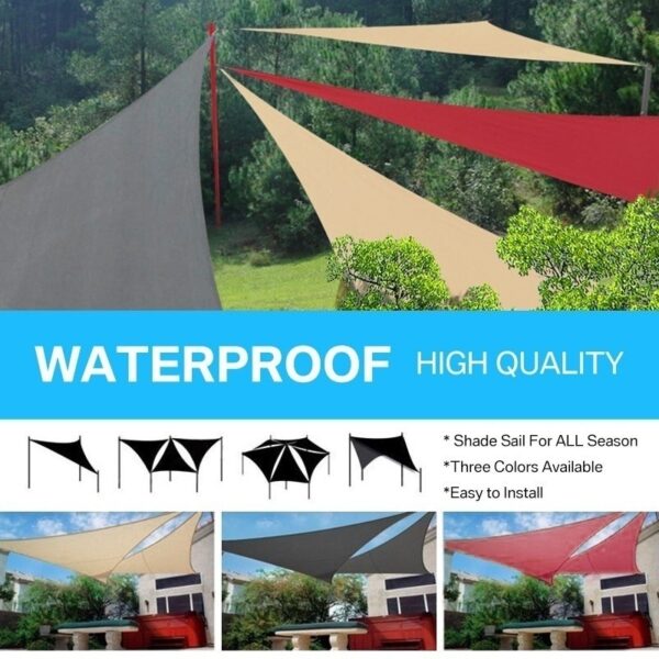 Waterproof Anti-UV Awning Triangle Sun Shelter Patio Canopy Garden Sun Shade Outdoor Sun Shelter for Garden Camping Pool Tents