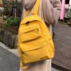HOCODO Backpack For Women Solid Color School Bag For Teenage Girls Shoulder Travel Bag Multi Pocket Nylon Back pack Mochila 2019