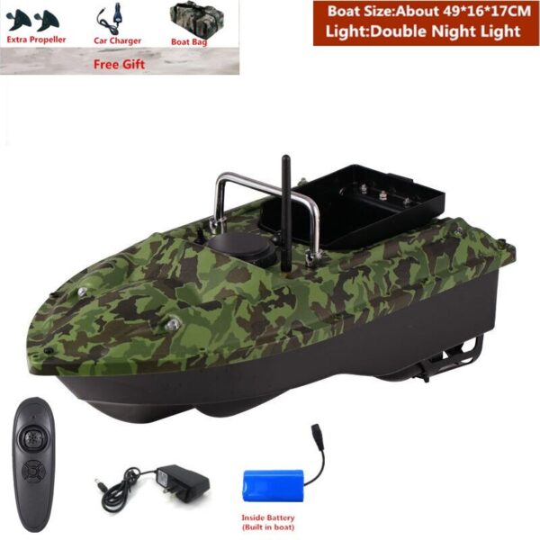 New Function Fixed Speed Cruise Remote Control Fishing Finder Boat 1.5KG 500M Dual Night Light Lure Fishing Smart RC Bait Boat