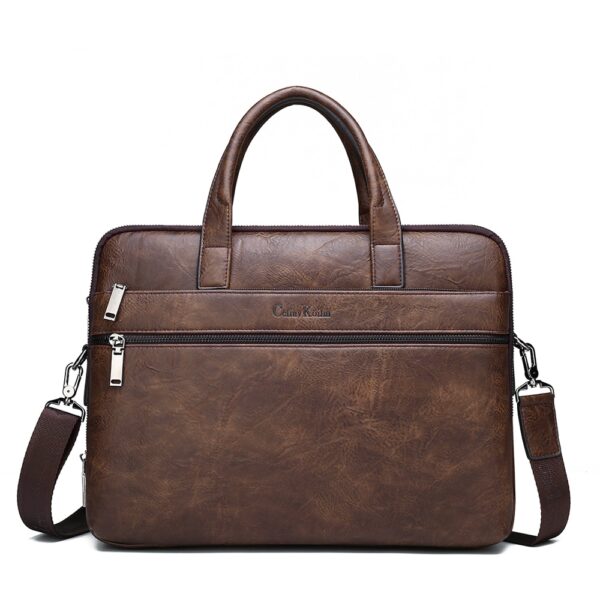 Celinv Koilm Men's Briefcase Bags For 14" Laptop Business Bag 2Pcs Set Handbags High Quality Leather Office Shoulder Bags Tote