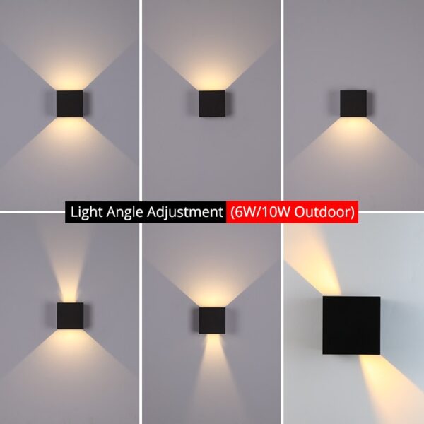 6W/10W LED Wall Light Outdoor Waterproof IP65 Porch Garden Wall Lamp & Indoor Bedroom Bedside Decoration Lighting Lamp Aluminum